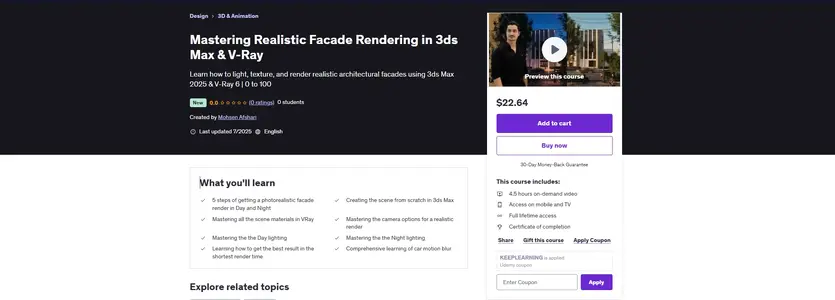 Thread 'Mastering Realistic Facade Rendering with 3ds Max and V-Ray  Professional Visualization Workflow'