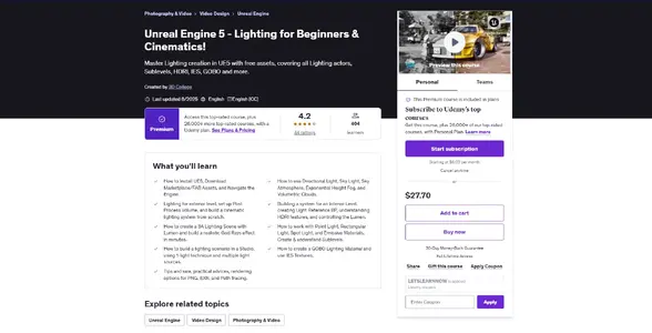 Thread 'Unreal Engine 5 — Lighting for Beginners & Cinematics (US  UK  Canada  Australia)'