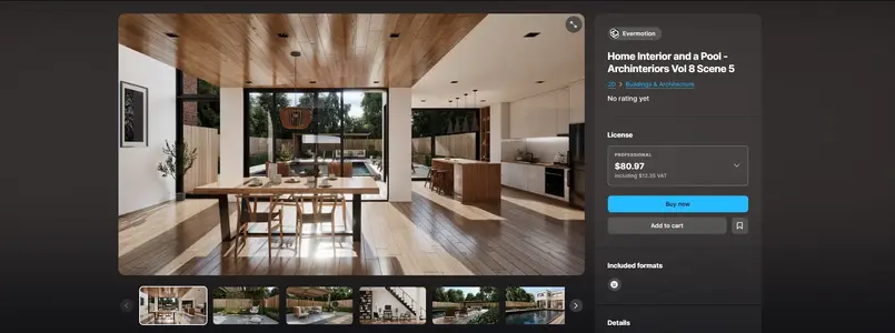 Home Interior and a Pool - Archinteriors Vol 8 Scene 5 3D Buildings & Architecture.webp