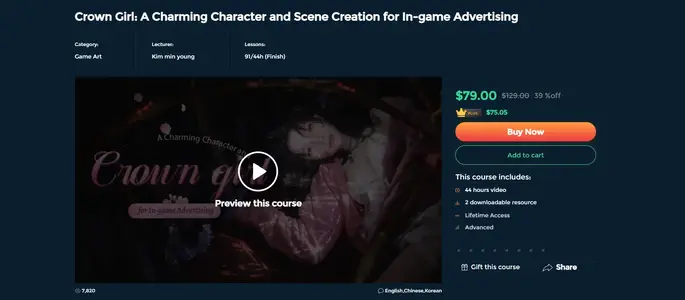 Crown Girl A Charming Character and Scene Creation for In-Game Advertising  Design, Style, an...webp