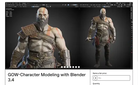 GOW – Character Modeling with Blender  Complete 3D Warrior Creation Workflow for Cinematic an...webp