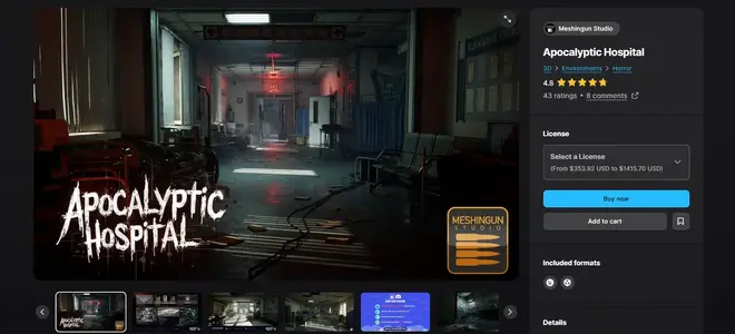 Apocalyptic Hospital 3D Environments Horror  Cinematic Unreal Engine Scene for Survival and T...webp